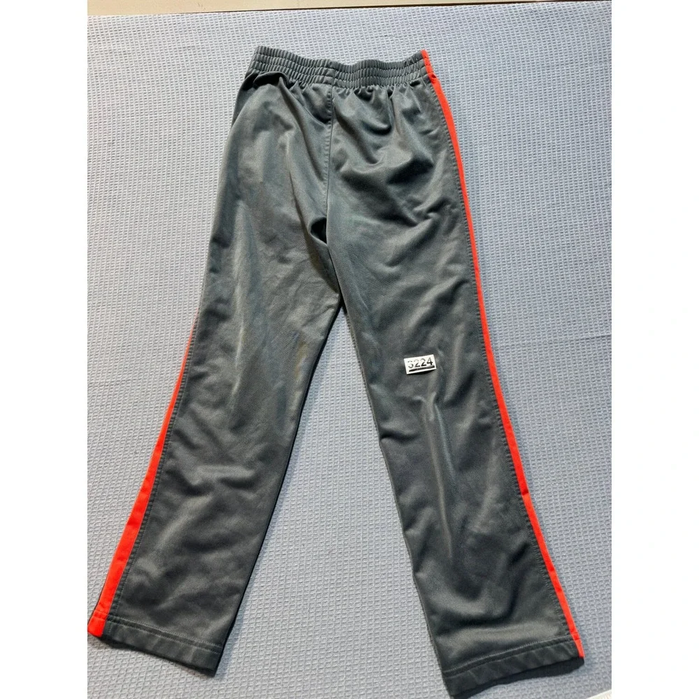 Athletic Works Track Pants Girls L 10-12 Gray Red Stripe Activewear Joggers